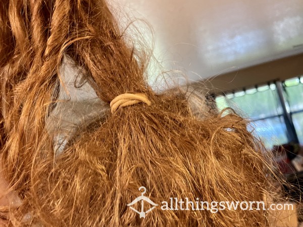 My Thick Ma**ive Red Hair Is A Mess!  Watch Me Untangle From Hair Tie. 2 Weeks Worth Of Mess In This Video With Sound!