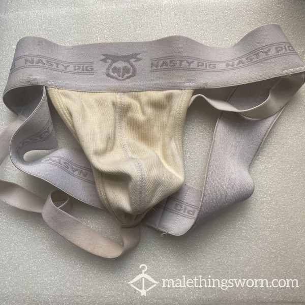 SOLD - Sweaty Pi*s Stained “Nasty Pig” Jock