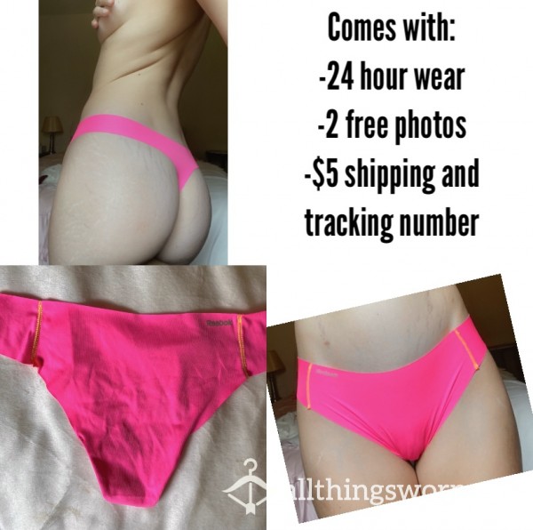 Neon Pink Seamless Reebok Workout Thong