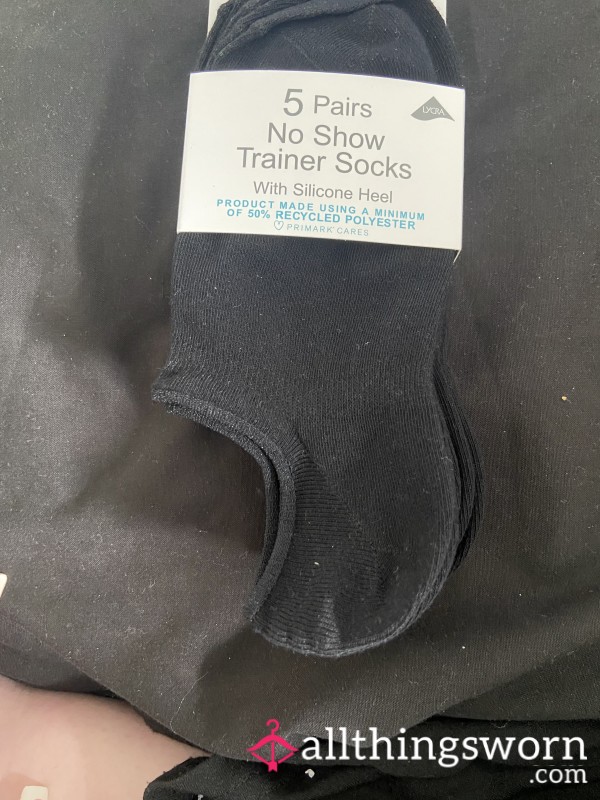 No Show Black Socks