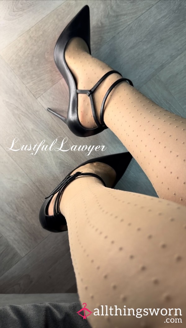 Nude, Polka-Dot Pantyhose (With Some Ladders). 🖤