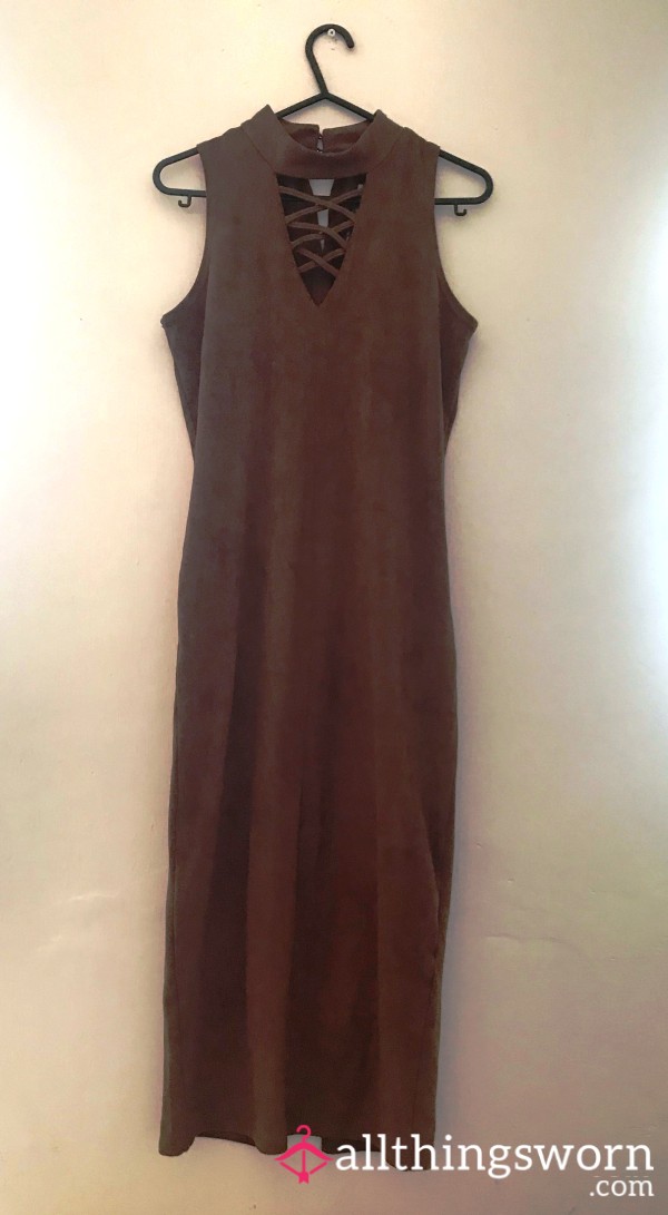 NWT, Brown Swede Dress, Size 10