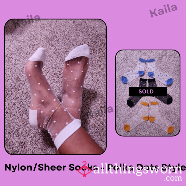 Nylon/Sheer Socks - Polka Dots Style