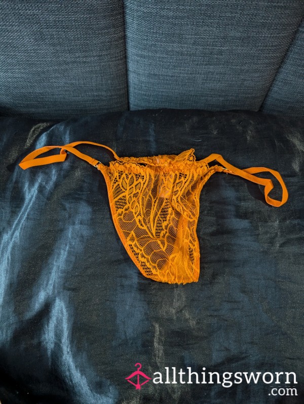 Orange Lace Thong