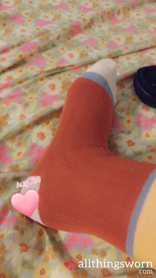 Orange Striped Socks