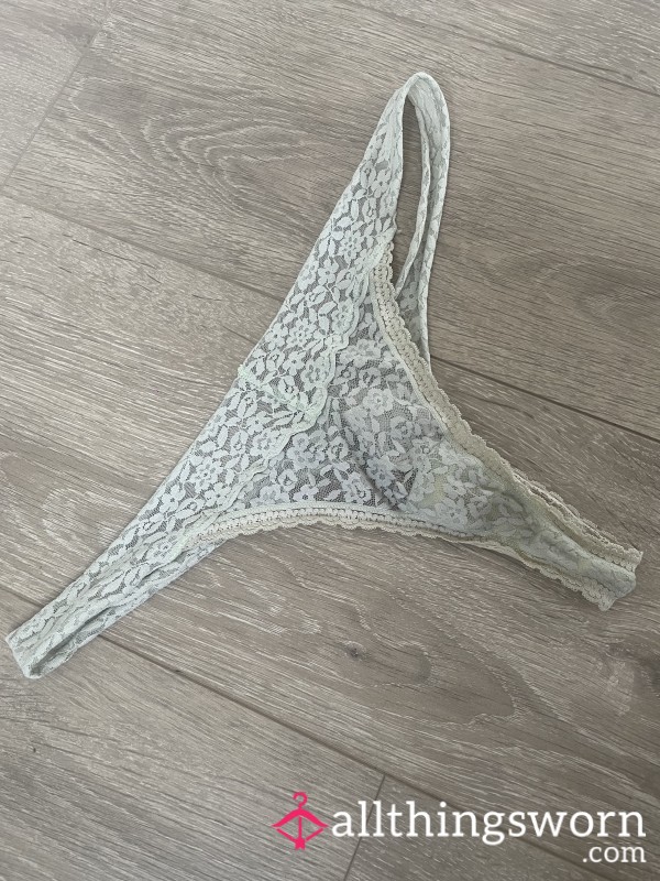 Pastel Green Lace Thong