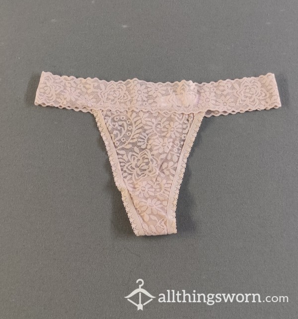 Pastel Pink Lace Thong