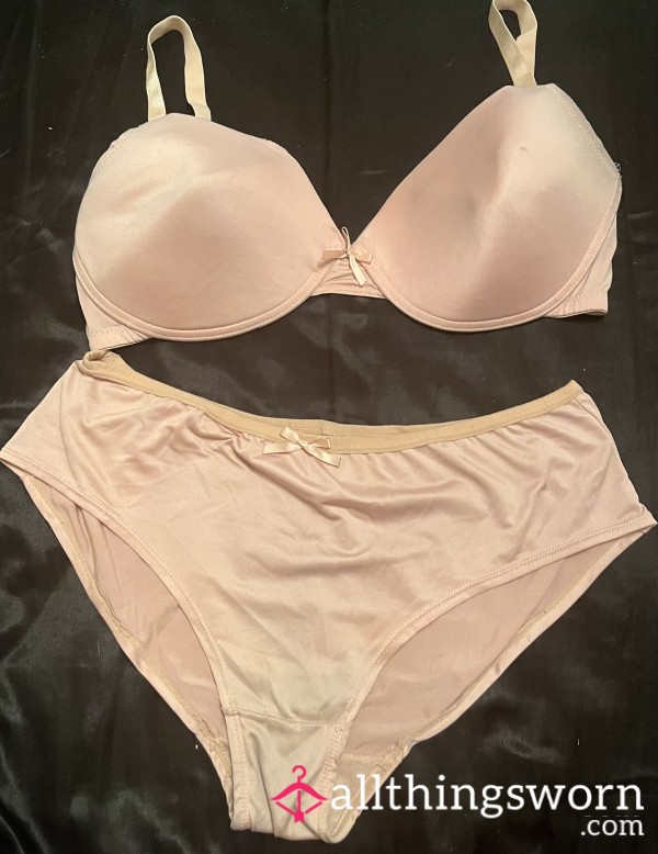 Peach Bra And Panties Set