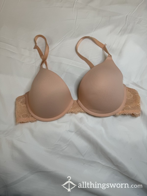 Peach Lace Band Bra - 36C