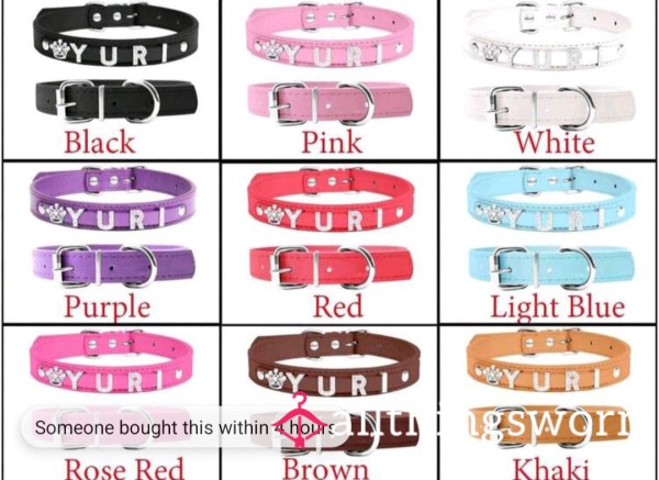 Personalized Dog Collar W/ Your Choice Of Name On It 😉