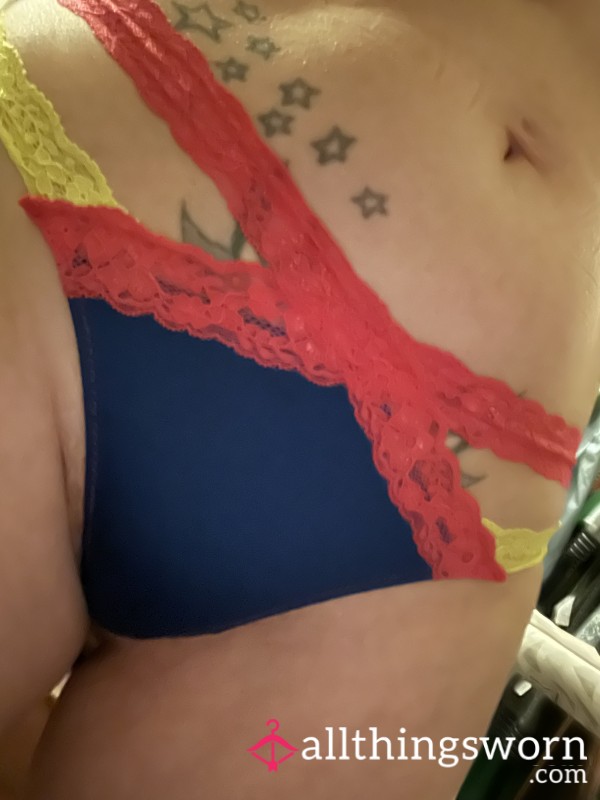 Pink, Blue & Yellow Strappy Thong 💋