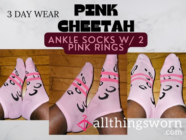 Pink Cheetah Ankle Socks-3 Day Wear