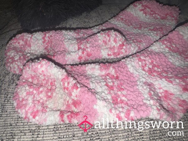 Pink Fluffy Bed Socks