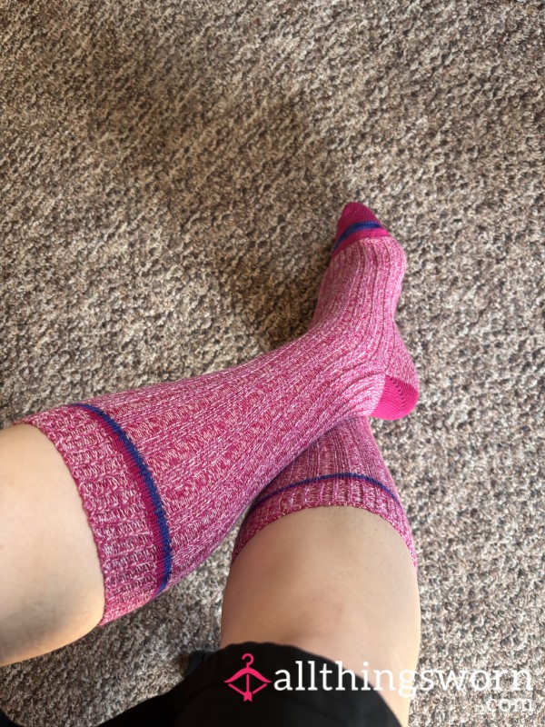 Pink High Crew Socks