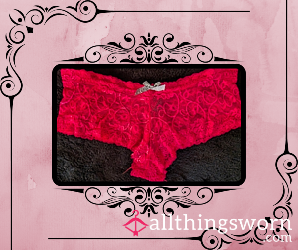 Pink Lace Pantys With Bow