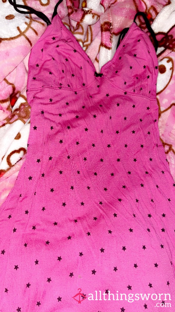 Pink Lingerie Nightgown Dress With Stars ✨🎀