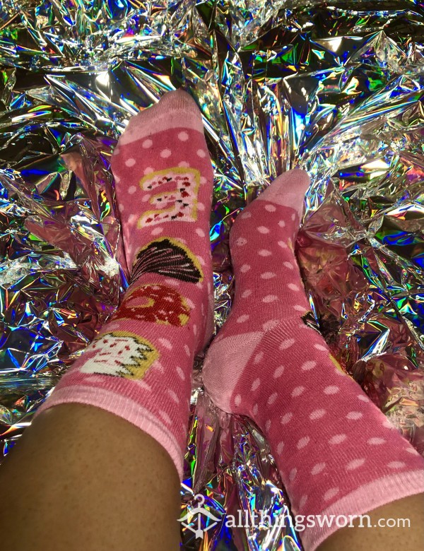 Pink Long “LOVE” Doughnut Socks
