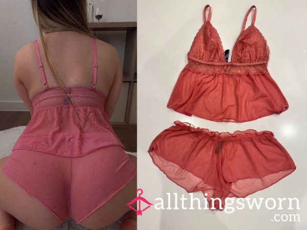 Pink Mesh Lingerie