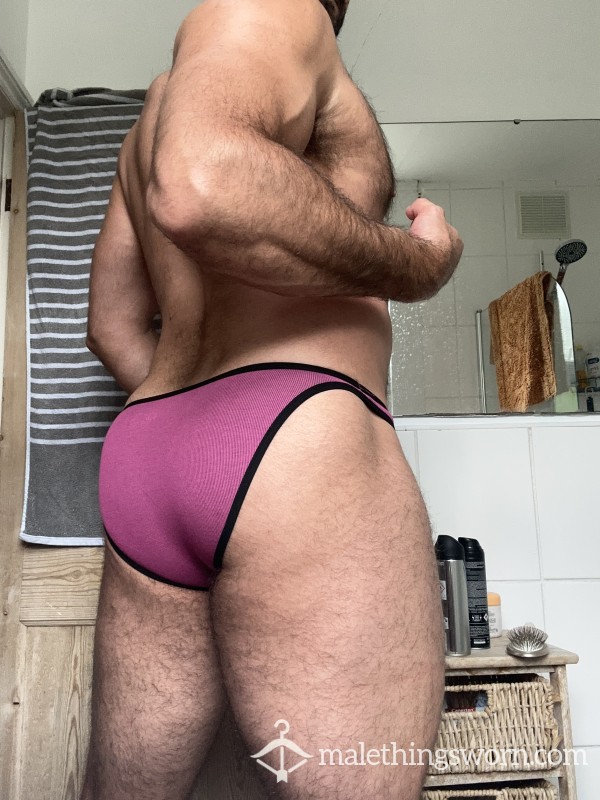 Pink Mini Brief Black Trim XXL