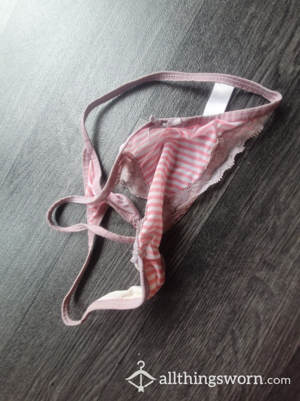 Pink Stripe Thongs