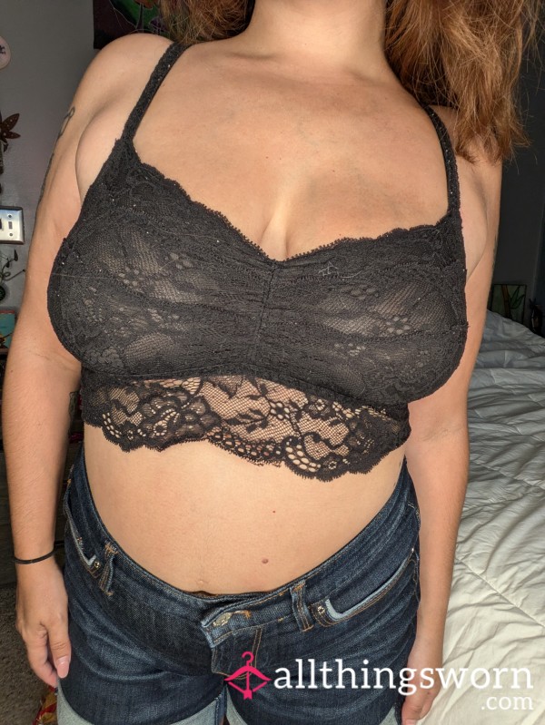 PINK/VS 10+ Year Old Black Lace Bralette - 4th Of July Wear - Humidity And Rain Ruined