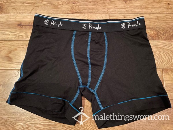 Pringle Sport Black Compression Shorts With Blue St*tching (M) Ready To Be Customised For You!