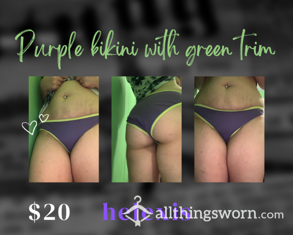 💜 Purple Bikini With Green Trim 💚