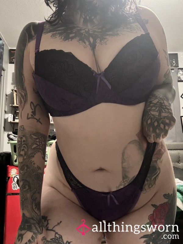 Purple Bra And Panty Matching Set