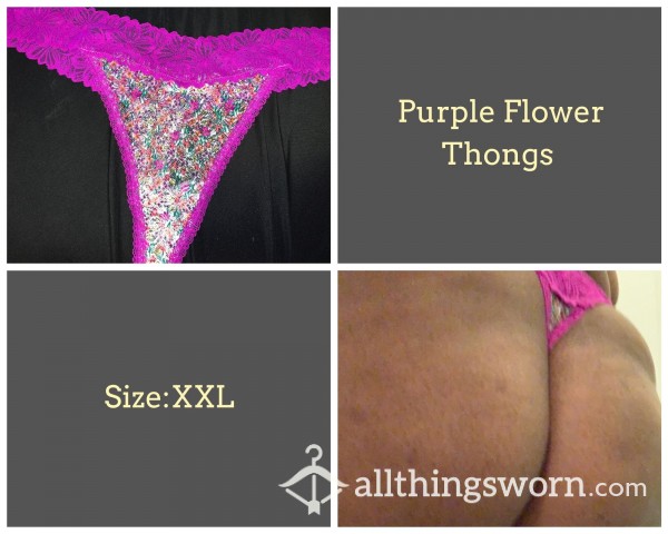 Purple Flower Thongs