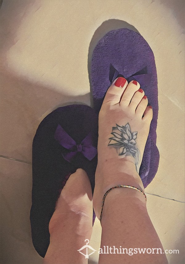 Purple Fluffy Slippers