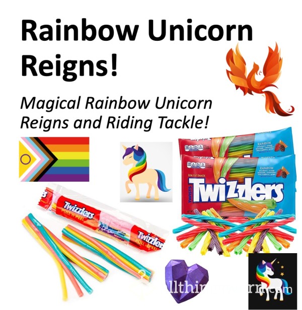 Rainbow Unicorn Reigns And Riding Tackle!  Xx  Twisted, Scented, Sweet Unicorn Restraints!  Xx  Prepared To Order: Fet**h Add-Ons Welcomed ;) Xx