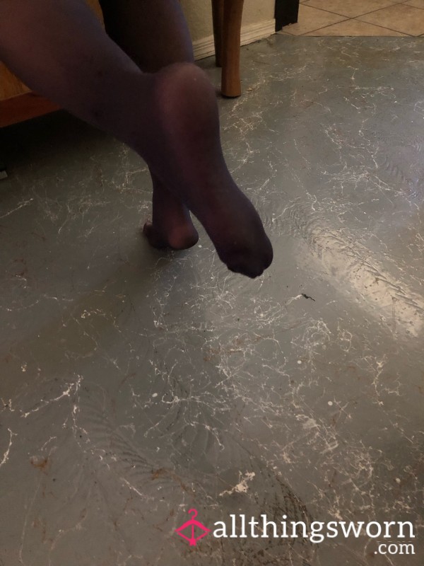 Rave Festival Used Sweaty Creamy Black Pantyhose