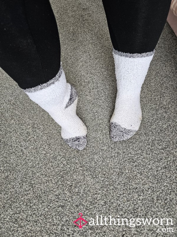Real Dirty Smelly White/grey Fluffy Socks