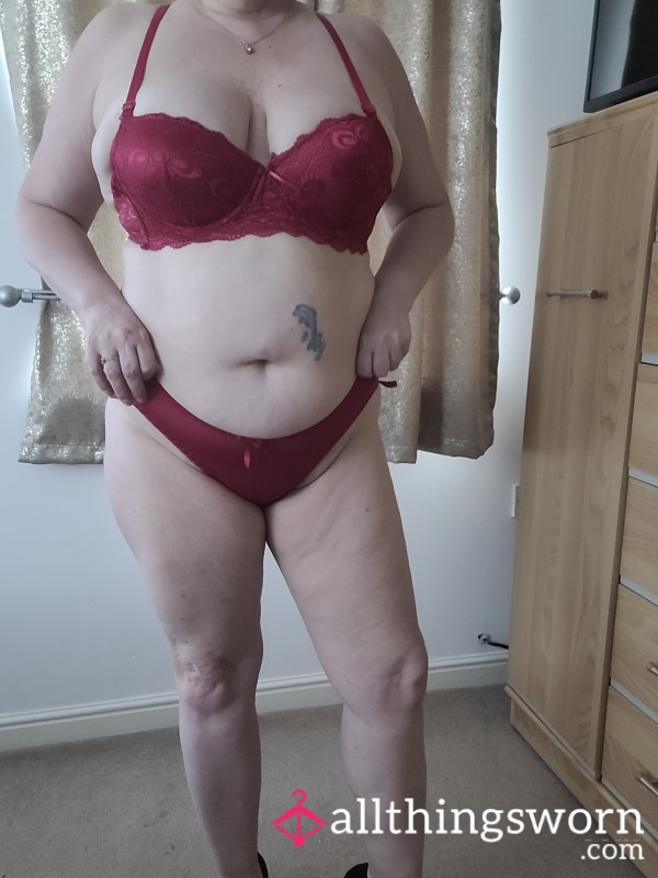 Red Bra Knickers Set