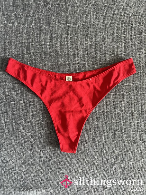 Red Cotton Thong