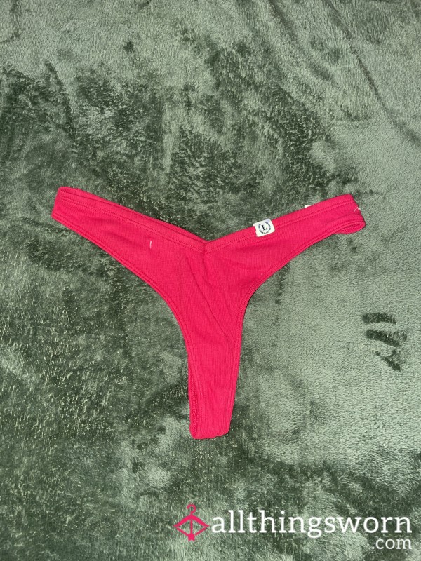 Red Cotton Thong