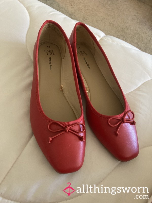 Red Flats Size 11