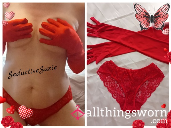 Red Lace Panties & Gloves