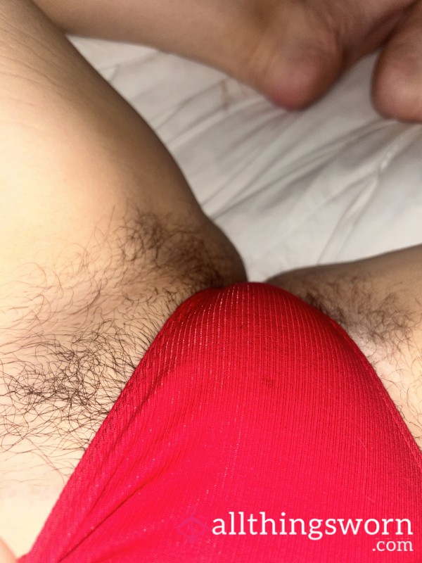 Red Ribbed Cotton Thong