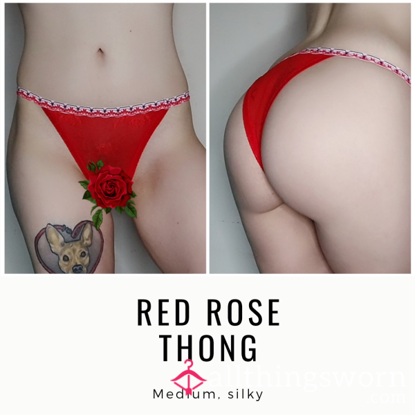 RED ROSE THONG