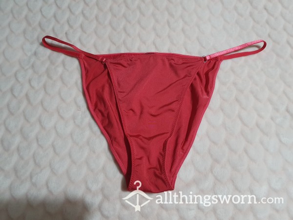 Red Satin Bikini Style Panties