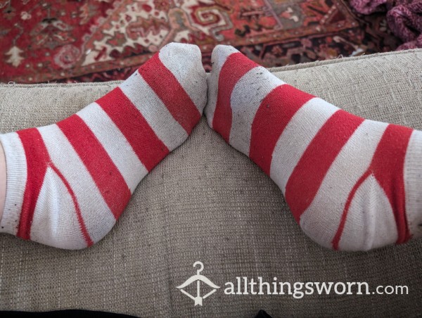 [SOLD] Red Striped Ankle Socks