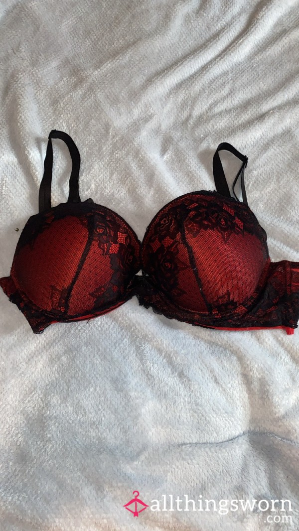 Red With Black Lace PushUp Bra❤️🖤