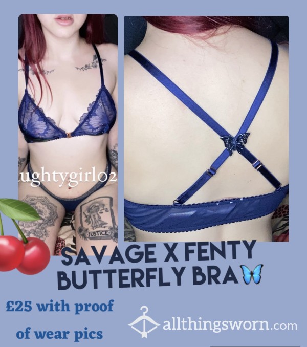 Rhianna Savage X Fenty Bu*terfly Bra🦋 (non Padded)| Worn During S** Or For 24hrs😋