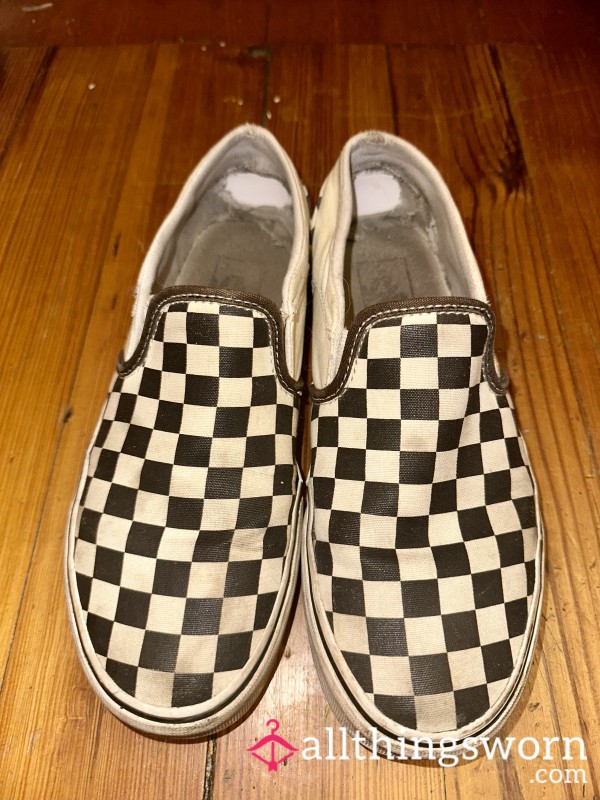 Ruined Checkered Slip-on Vans 👣