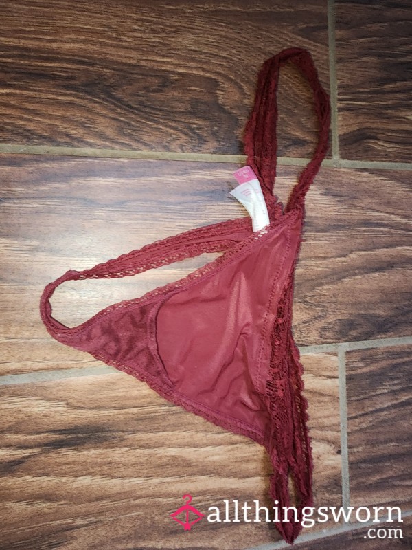 Rust Colored Silky Thong