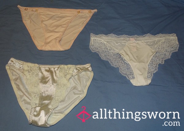 Satiny Panties---White, Black