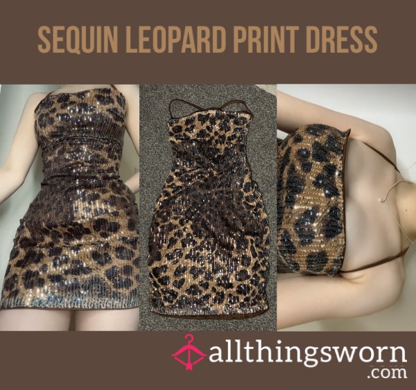 Sequin Leopard Print Dress🐆