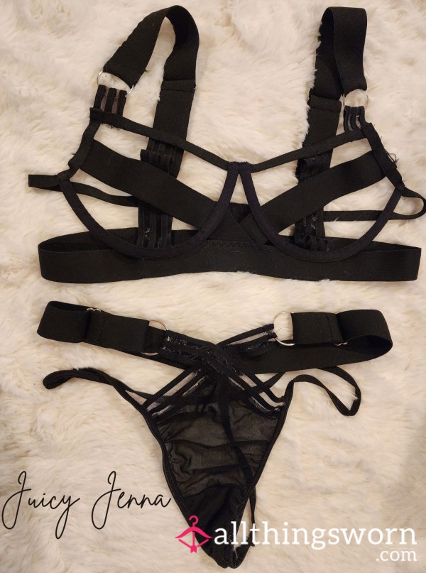 Sexy Bra, Thong, & Faux Garter Belt Set