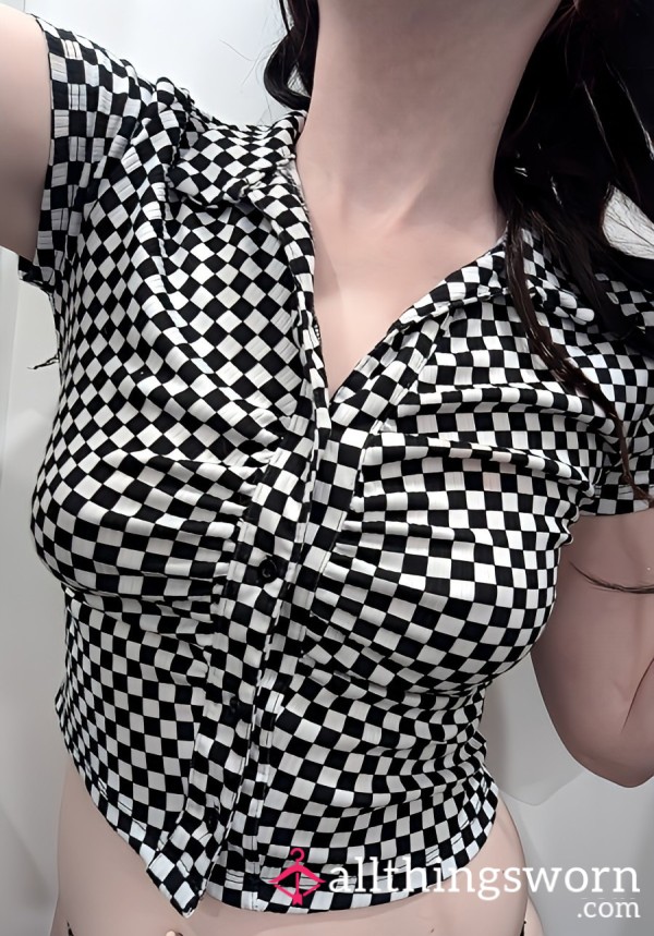 S**y Checker Crop Top Shirt